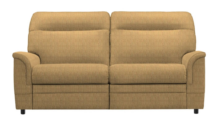 Parker Knoll Hudson Large 2 Seater Sofa in Baslow Plain Gold Fabric